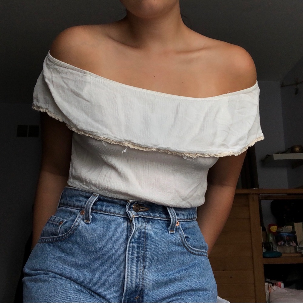white off the shoulder top